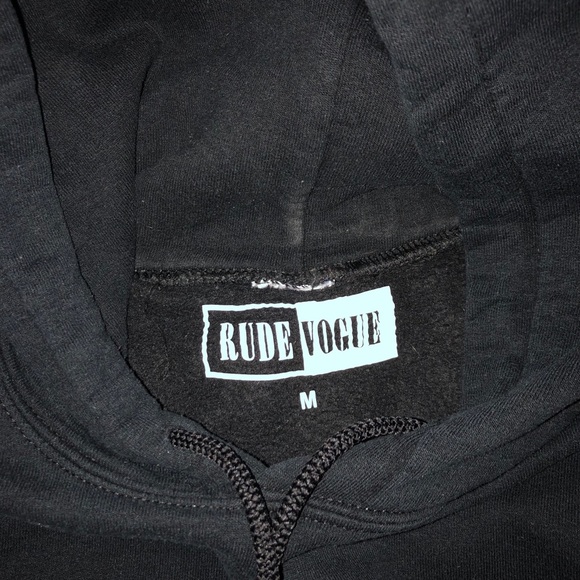 Rude Vogue “Crew” Hoodie - Black - Picture 3 of 3